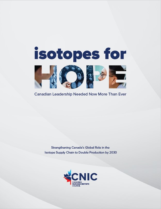 The cover page of the Isotopes for Hope report.